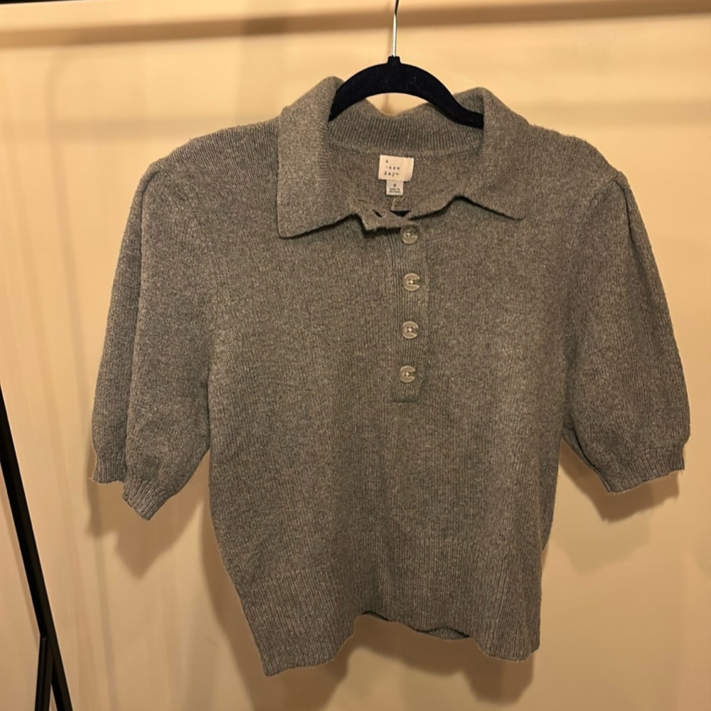 Soft half button down blouse